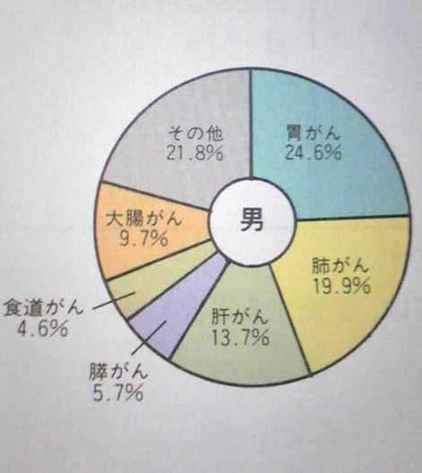 臓器別ガン死亡率の割合男